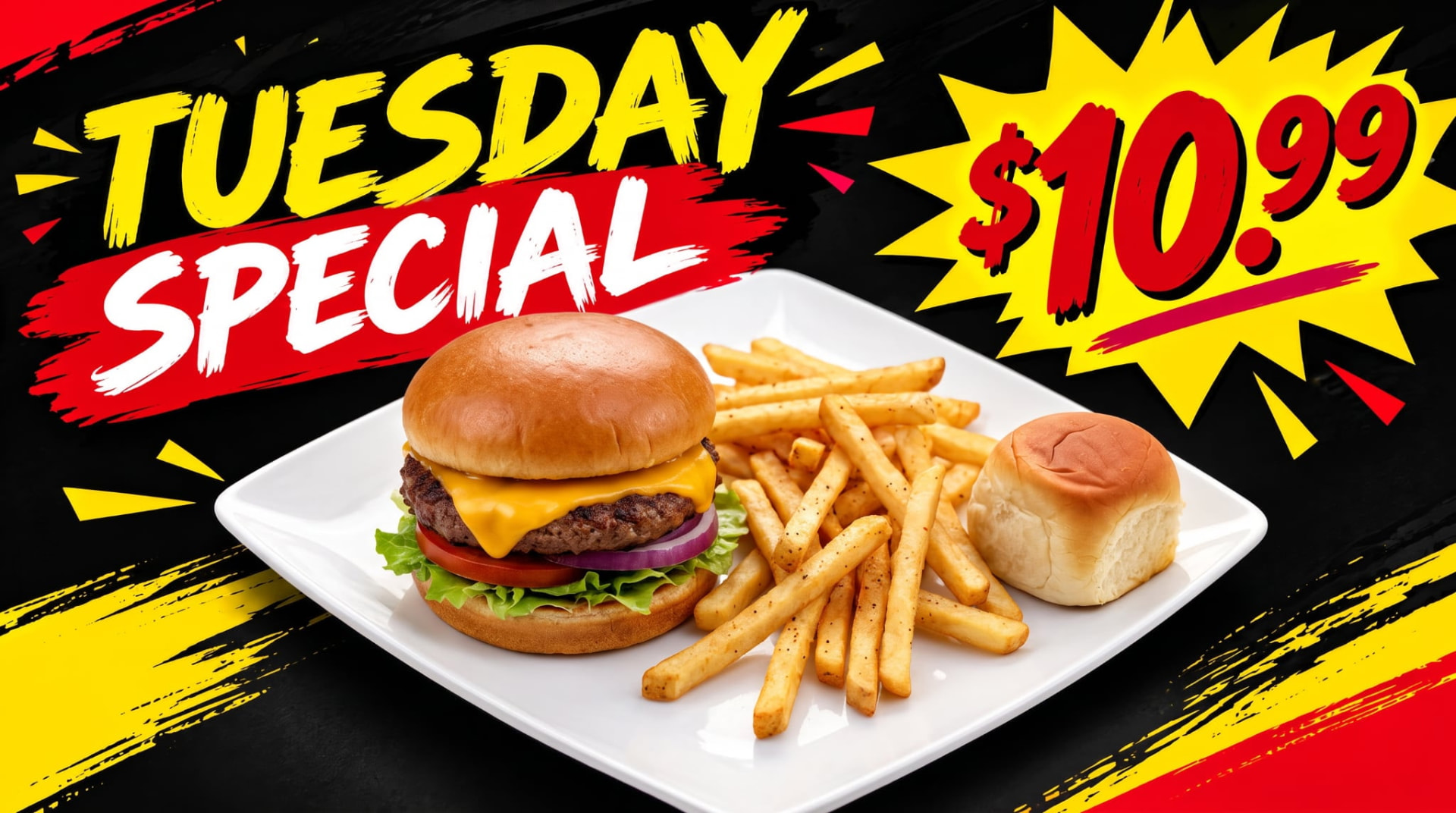 Tuesday special: Cheeseburger and Fries